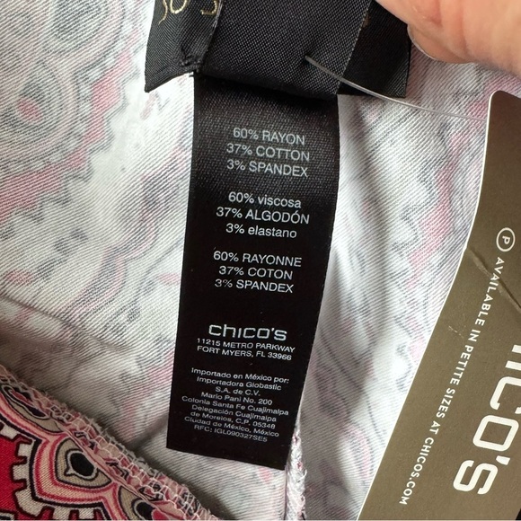 NWT Chico’s So Slimming Brigitte Medallion Print Slim Ankle Pants High Waist 8 - Picture 7 of 9